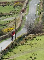 C48 (Inverclyde) Cyclist in Shielhill Glen - Geograph - 3967462.jpg