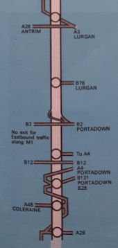 M1 Northern Ireland 1970 strip map re M12 junction.jpg