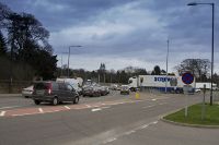 A busy traffic island - Geograph - 5313601.jpg