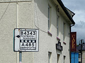 Road sign in Tregaron, Ceredigion - Geograph - 1419154.jpg
