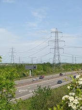 The M4 and a forest of pylons - Geograph - 1300322.jpg