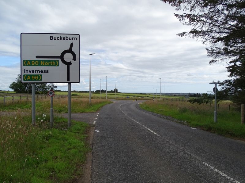 File:Kingswells North Junction - roundabout direction sign on local road.jpg