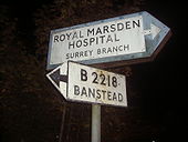 Pair of signs with third behind, Belmont, Surrey - Coppermine - 23325.JPG