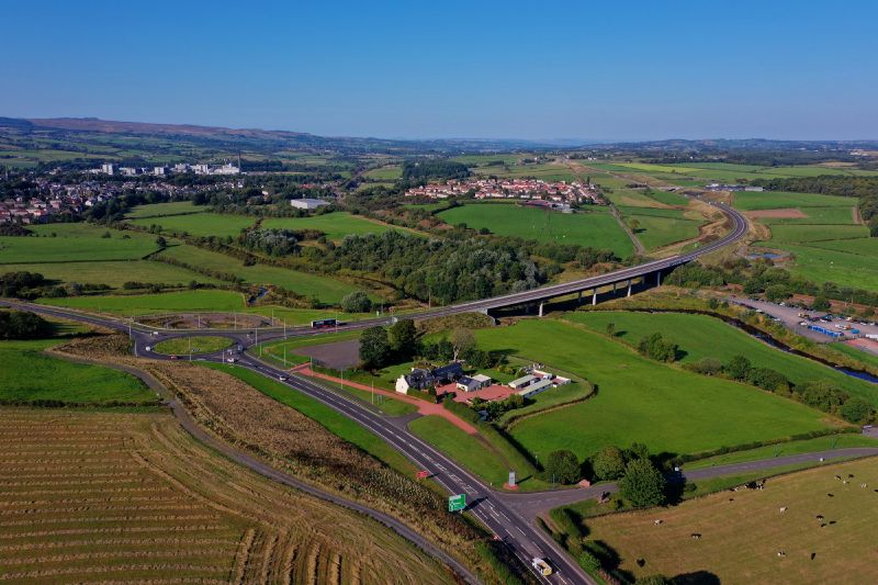 File:A737 Dalry Bypass - Hillend aerial looking north.jpg