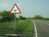 A423 Northbound Between Ladbroke Turns Warwickshire - Doctored Sign - Coppermine - 11371.jpg