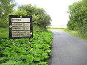 Knighton- Pre-Worboys road sign - Geograph - 1527986.jpg