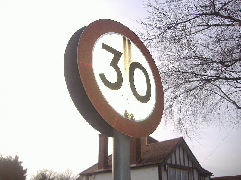 File:Old 30mph sign - Coppermine - 21663.JPG