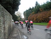 Cyclists just a blur on the B2146 at Funtington - Geograph - 1045885.jpg