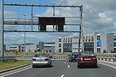 M50 Dublin Port tunnel approaching toll plaza - Coppermine - 14346.JPG