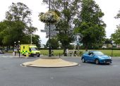 Roundabout in the centre of Harefield - Geograph - 5281772.jpg