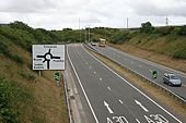 The A39 about to join the A30 - Geograph - 201049.jpg
