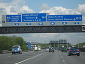 M25 Motorway Clockwise. Junction 15 Slip Road For M4 - Geograph - 1280504.jpg