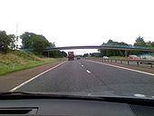 M2 southbound - footbridge at Donegore Hill - Coppermine - 23131.jpg