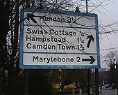 Sign for roundabout nr S Hampstead Station - Coppermine - 53.jpg