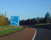 Motorway sign on slip road - Geograph - 1307259.jpg