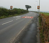 Speed limit change, Caerleon Road, Llanfrechfa - Geograph - 1633665.jpg