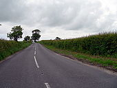 Sharp bend on Blundeston Road B1074 - Geograph - 451040.jpg