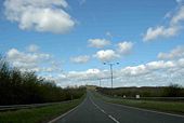 The A617 trunk road nearing junction 29 of the M1 motorway - Geograph - 1241967.jpg