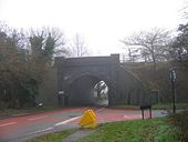 Bridge on B4120 under the Birmingham to Bristol railway line - Geograph - 1119509.jpg