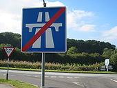 End of the A601(M) Single Carriageway at the junction with the B6254 - Coppermine - 2060.jpg