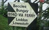 Old B1140 sign at Reedham Ferry.JPG