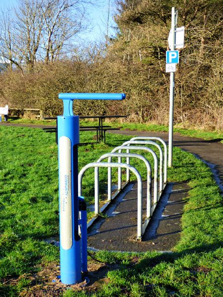 File:Bike rack and tools at Lunderston Bay - Geograph - 6727107.jpg