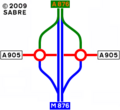 The current layout of the interchange.