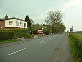 B5152 Road at Delamere village - Geograph - 165635.jpg