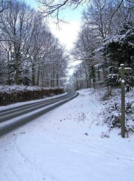 File:A winter landscape on the B4194 road at Hawkbatch on its way to Buttonoak - Geograph - 1655241.jpg