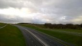 20181220-1217 - A555 Manchester Airport Eastern Link Road from Woodford Road overbridge, looking west 53.356039N 2.139033W.jpg