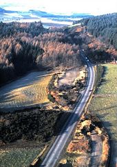 A96 climbing up Tyrebagger (1981) - Geograph - 867982.jpg