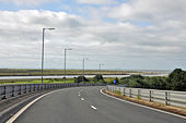 Approaching the A483 from the M4 - Briton Ferry - Geograph - 1459059.jpg