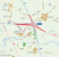 Red junction and purple local road network