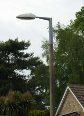 Sleeved residential concrete streetlight with CU Phosco 567 lantern, Poole Dorset - Coppermine - 6187.jpg