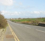 View east along the A5 towards Druid Farm - Geograph - 779933.jpg