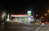 Esso filling station by night