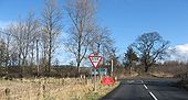 Junction of B6352 and A697 roads - Geograph - 1195327.jpg