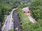 Matlock Bath - A6 and River Derwent view from Cable Car.jpg