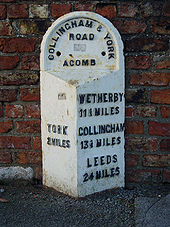 Milepost in York Road, Acomb - Geograph - 124503.jpg