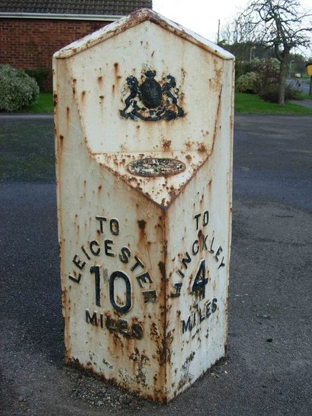 File:Milepost in Sapcote - Geograph - 285764.jpg