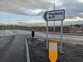A77 Maybole Bypass - Maybole B77 roundabout exit sign.jpg