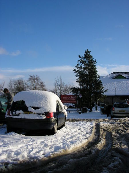 File:Snow at Killington Lake services on the M6 - Geograph - 1628346.jpg