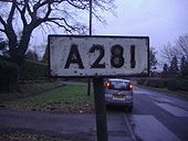 A281 sign Shalford, Surrey - Coppermine - 21370.JPG