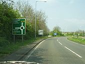 A423 Northwards Approaching Start of Southam Bypass-A425 Roundabout - Coppermine - 11379.jpg